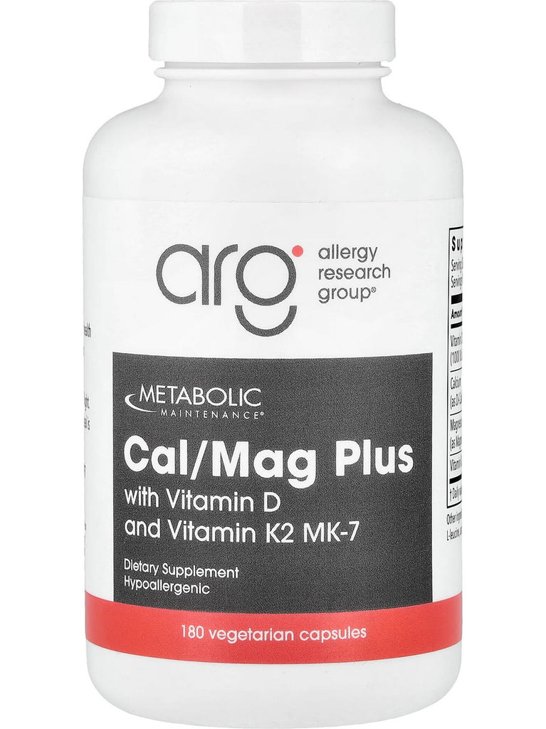 Metabolic Maintenance, Cal/Mag Plus with Vitamin D and Vitamin K2 MK-7, 180 Vegetarian Capsules