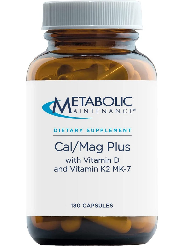 Metabolic Maintenance, Cal/Mag Plus with Vitamin D & Vitamin K2 MK-7, 180 capsules