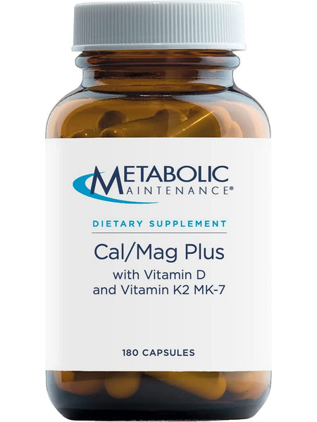Metabolic Maintenance, Cal/Mag Plus with Vitamin D & Vitamin K2 MK-7, 180 capsules