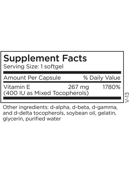 Metabolic Maintenance, Vitamin E Mixed Tocopherols 400 IU, 100 softgels