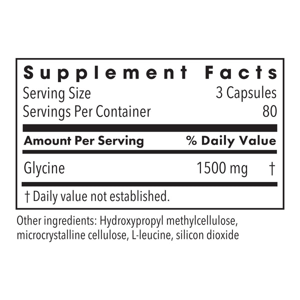 Metabolic Maintenance, Glycine, 500 mg, 240 Vegetarian Capsules