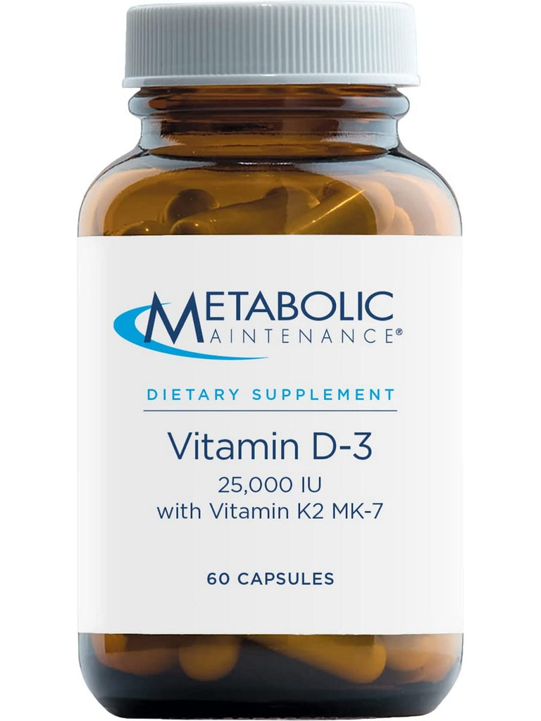 Metabolic Maintenance, Vitamin D-3 25,000 IU with K2 MK-7, 60 capsules