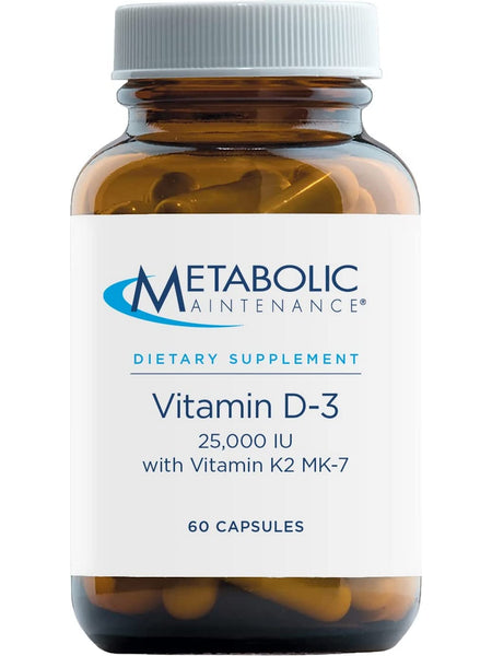 Metabolic Maintenance, Vitamin D-3 25,000 IU with K2 MK-7, 60 capsules