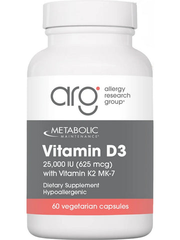 Metabolic Maintenance, Vitamin D3, 25,000 IU with Vitamin K2 MK-7, 60 Vegetarian Capsules