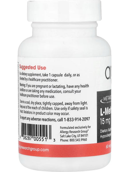 Metabolic Maintenance, L-Methylfolate, 15 mg, 60 Vegetarian Capsules