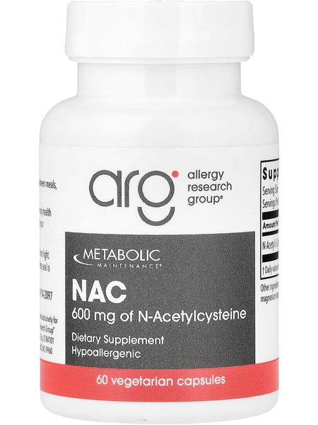 Metabolic Maintenance, NAC, 600 mg, 60 Vegetarian Capsules