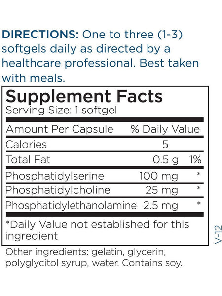 Metabolic Maintenance, PS-100 Phosphatidylserine 100 mg, 60 softgels