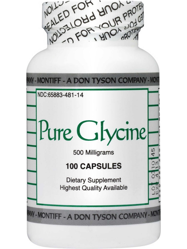 Montiff, Pure Glycine 500 mg, 100 Capsules