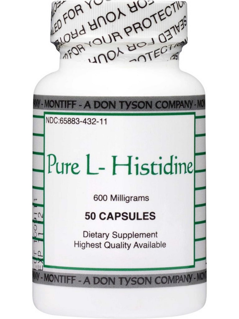 Montiff, Pure L-Histidine 600 mg, 50 Capsules