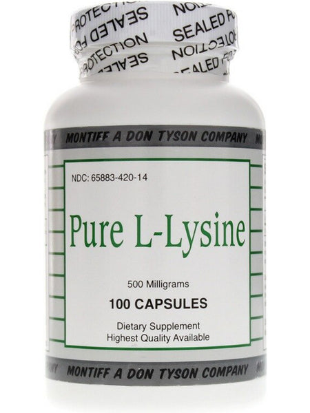 Montiff, Pure L-Lysine 500 mg, 100 Capsules