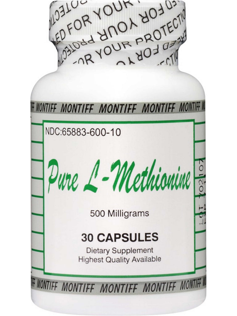 Montiff, Pure L-Methionine 500 mg, 30 Capsules