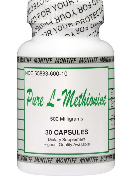 Montiff, Pure L-Methionine 500 mg, 30 Capsules