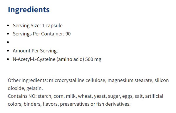 Montiff, N-Acetyl-L-Cysteine 500 mg, 90 Capsules