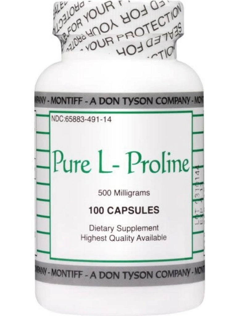 Montiff, Pure L-Proline 500 mg, 100 Capsules