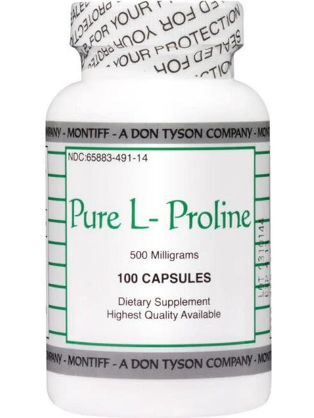 Montiff, Pure L-Proline 500 mg, 100 Capsules