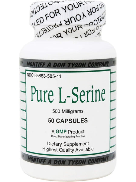 Montiff, Pure L-Serine 500 mg, 50 Capsules