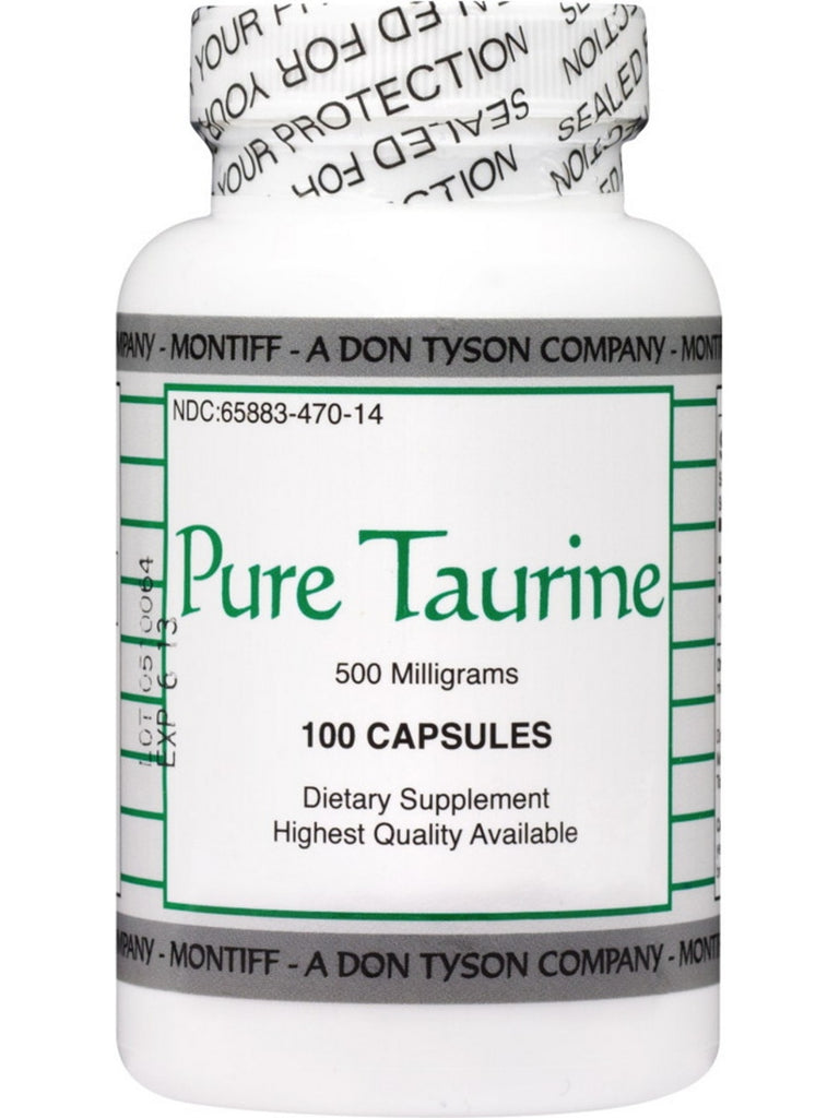 Montiff, Pure Taurine 500 mg, 100 Capsules