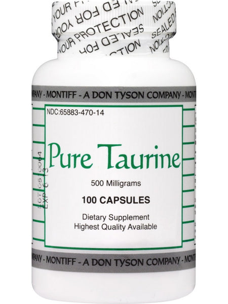 Montiff, Pure Taurine 500 mg, 100 Capsules