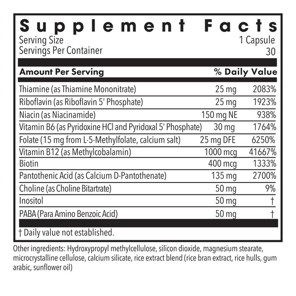 MethylPro, B-Complex + L-Methylfolate 15 mg, 30 Vegetarian Capsules