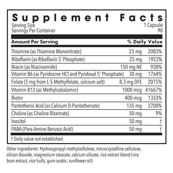 MethylPro, B-Complex + L-Methylfolate, 5 mg, 90 Vegetarian Capsules