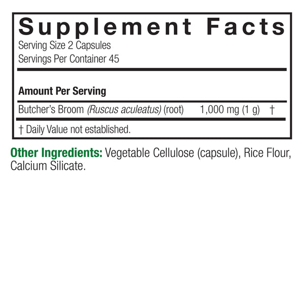 Nature's Answer, Butcher's Broom, 90 Vegetarian Capsules