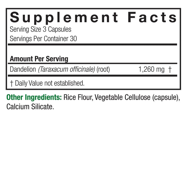 Nature's Answer, Dandelion, 90 Vegetarian Capsules