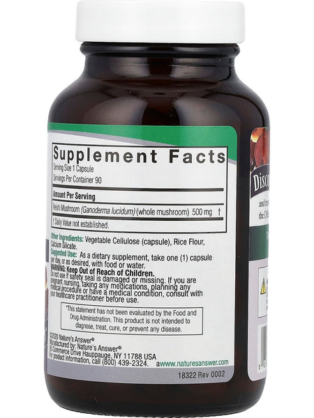 Nature's Answer, Reishi, 500 mg, 90 Vegetarian Capsules