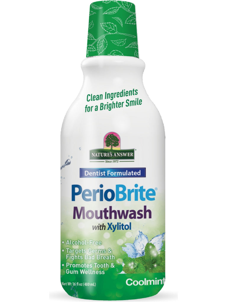 PerioBrite Mouthwash Alcohol-Free Cool Mint, 16 oz, Nature's Answer
