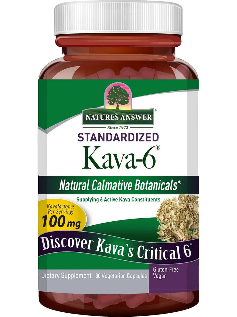 Nature's Answer, Kava-6, 90 Vegetarian Capsules
