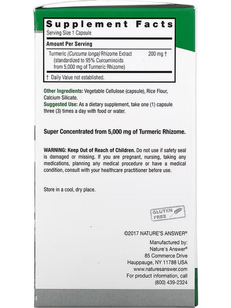 Nature's Answer, Turmeric-3, 90 Vegetarian Capsulse