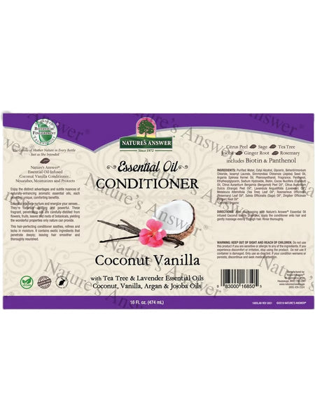 Nature's Answer, Essential Oil, Conditioner Coconut, Vanilla, 16 fl oz
