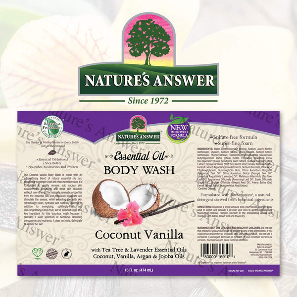 Nature's Answer, Essential Oil, Body Wash Coconut Vanilla, 16 fl oz