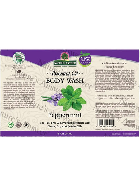 Nature's Answer, Essential Oil, Body Wash Peppermint, 16 fl oz