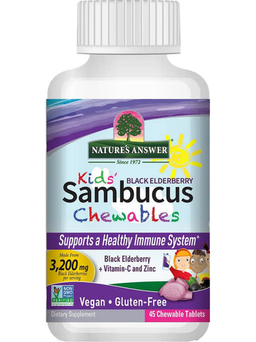 Nature's Answer, Sambucus Black Elderberry Kids Chews, 45 Chewable Tablets