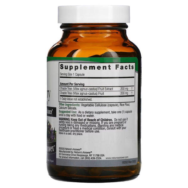 Nature's Answer, Chasteberry, Vitex Agnus-Castus, 400 mg, 90 Vegetarian Capsules