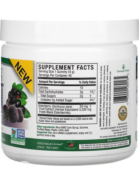 Nature's Answer, Sambucus Daily Gummies, 2X Strength, 45 Pectin Gummies