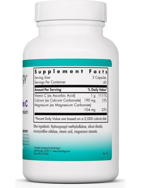 NutriCology, Buffered Vitamin C with Calcium and Magnesium, 120 Vegetarian Capsules