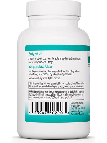 NutriCology, ButyrAid Colon Lining Nutrition, 100 delayed-release vegetarian capsules