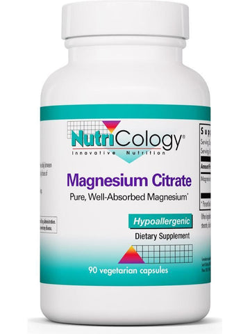 NutriCology, Magnesium Citrate Pure, Well-Absorbed Magnesium, 90 Vegetarian Capsules