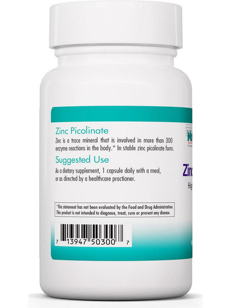 NutriCology, Zinc Picolinate High Bioavailable, 60 Vegetarian Capsules