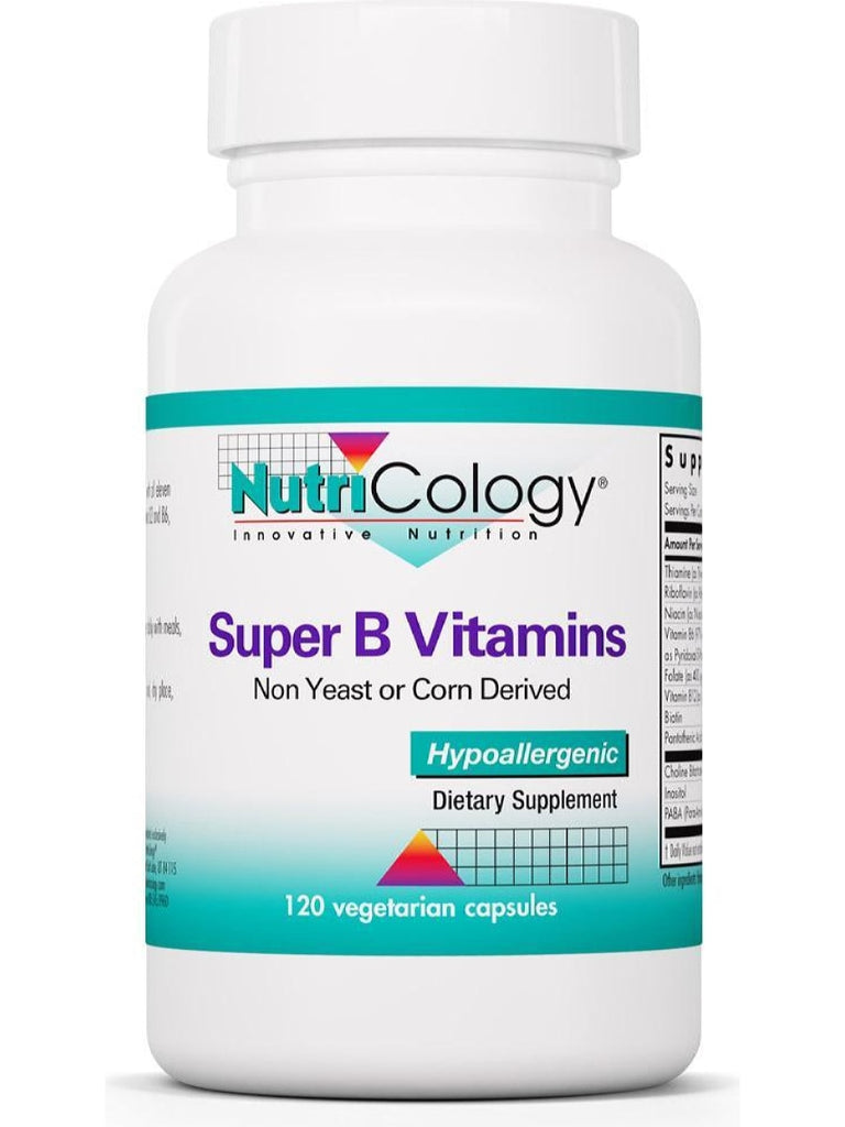 NutriCology, Super B Vitamins, Non Yeast or Corn Derived, 120 Vegetarian Capsules