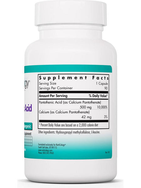NutriCology, Pantothenic Acid Vitamin B5, 90 Vegetarian Capsules