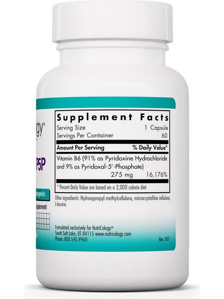 NutriCology, Pyridoxine P5P Vitamin B6, 60 Vegetarian Capsules