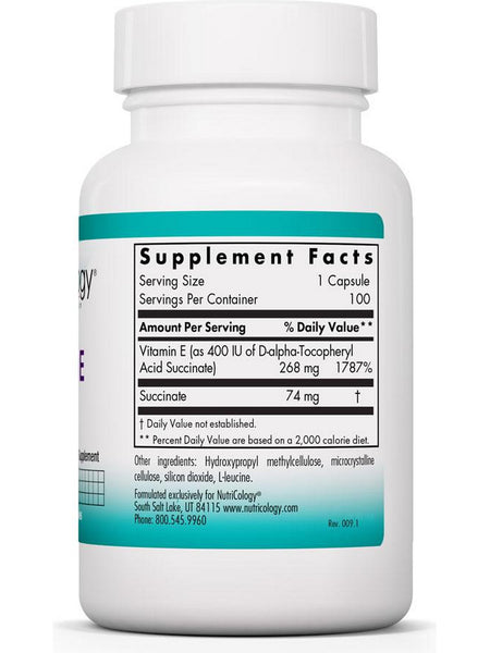 NutriCology, Vitamin E Succinate, 100 Vegetarian Capsules