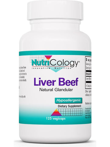 NutriCology, Liver Beef Natural Glandular, 125 vegicaps