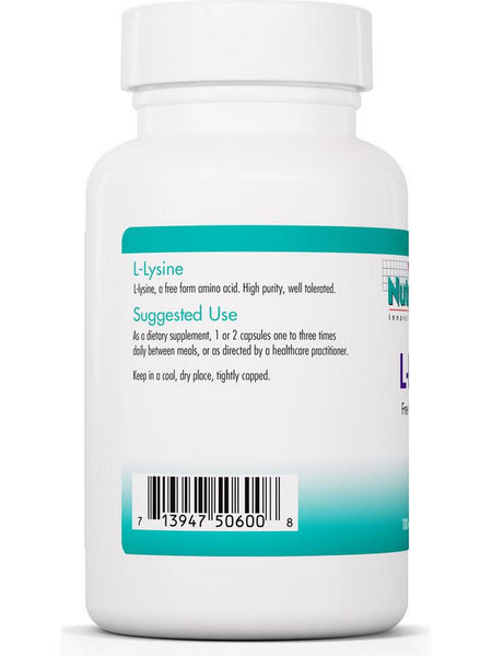 NutriCology, L-Lysine Free Form Amino Acid, 100 Vegetarian Capsules