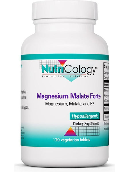 NutriCology, Magnesium Malate Forte Magnesium, Malate, and B2, 120 Vegetarian Tablets