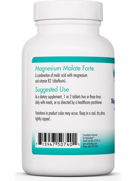 NutriCology, Magnesium Malate Forte Magnesium, Malate, and B2, 120 Vegetarian Tablets