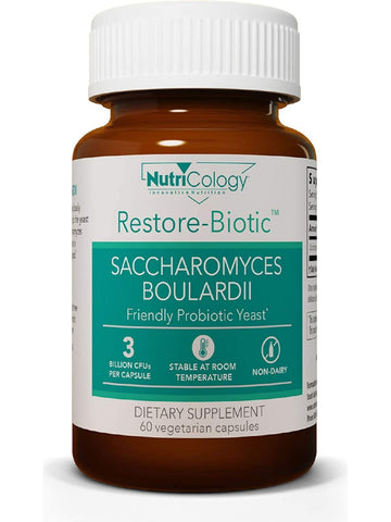 NutriCology, Restore-Biotic, Saccharomyces boulardii, 60 Vegetarian Capsules