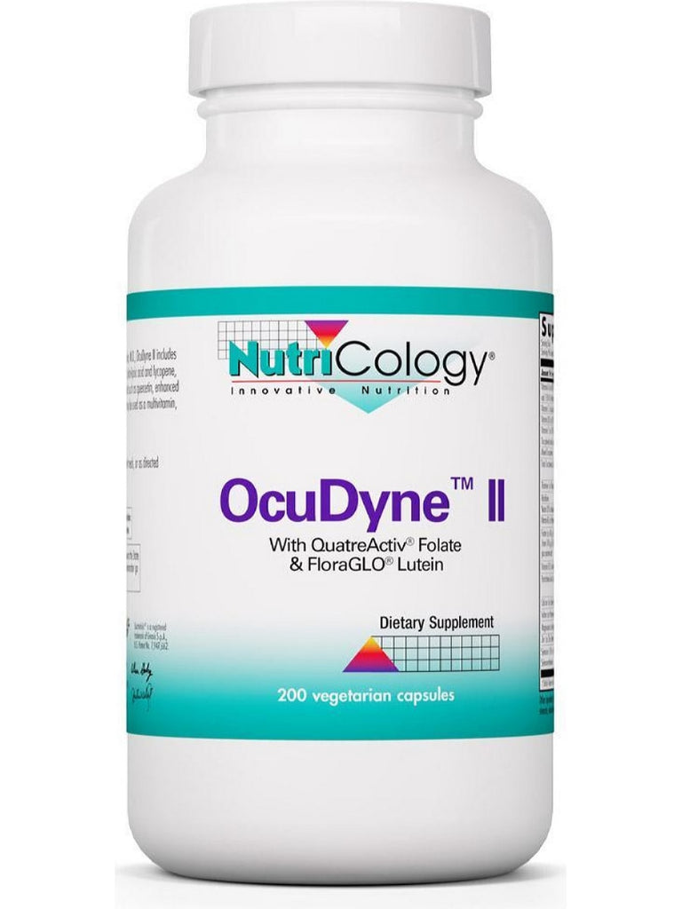 NutriCology, OcuDyne II with QuatreActiv Folate & FloraGLO Lutein, 200 Vegetarian Capsules